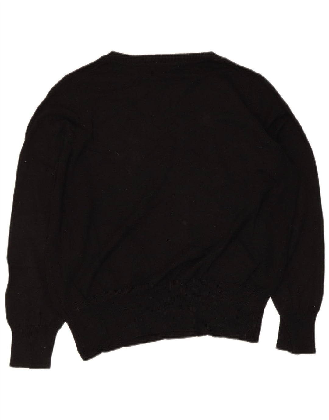 Suéter feminino Marks & Spencer com decote em V Reino Unido 14 viscose preta média