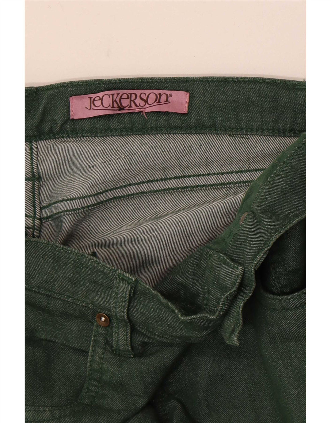 Calça jeans feminina Jeckerson W28 L34 verde