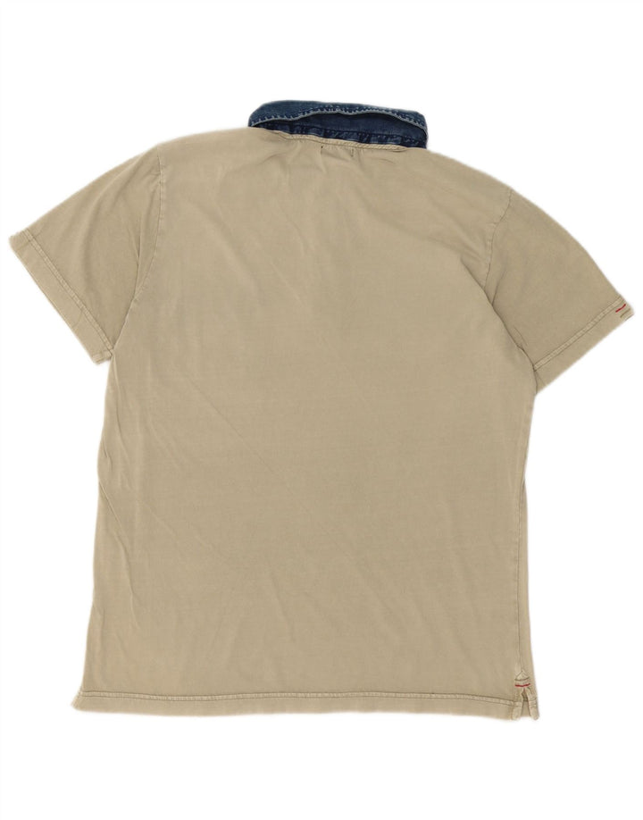 Camisa pólo gráfica masculina Marlboro Classics grande bloco colorido verde