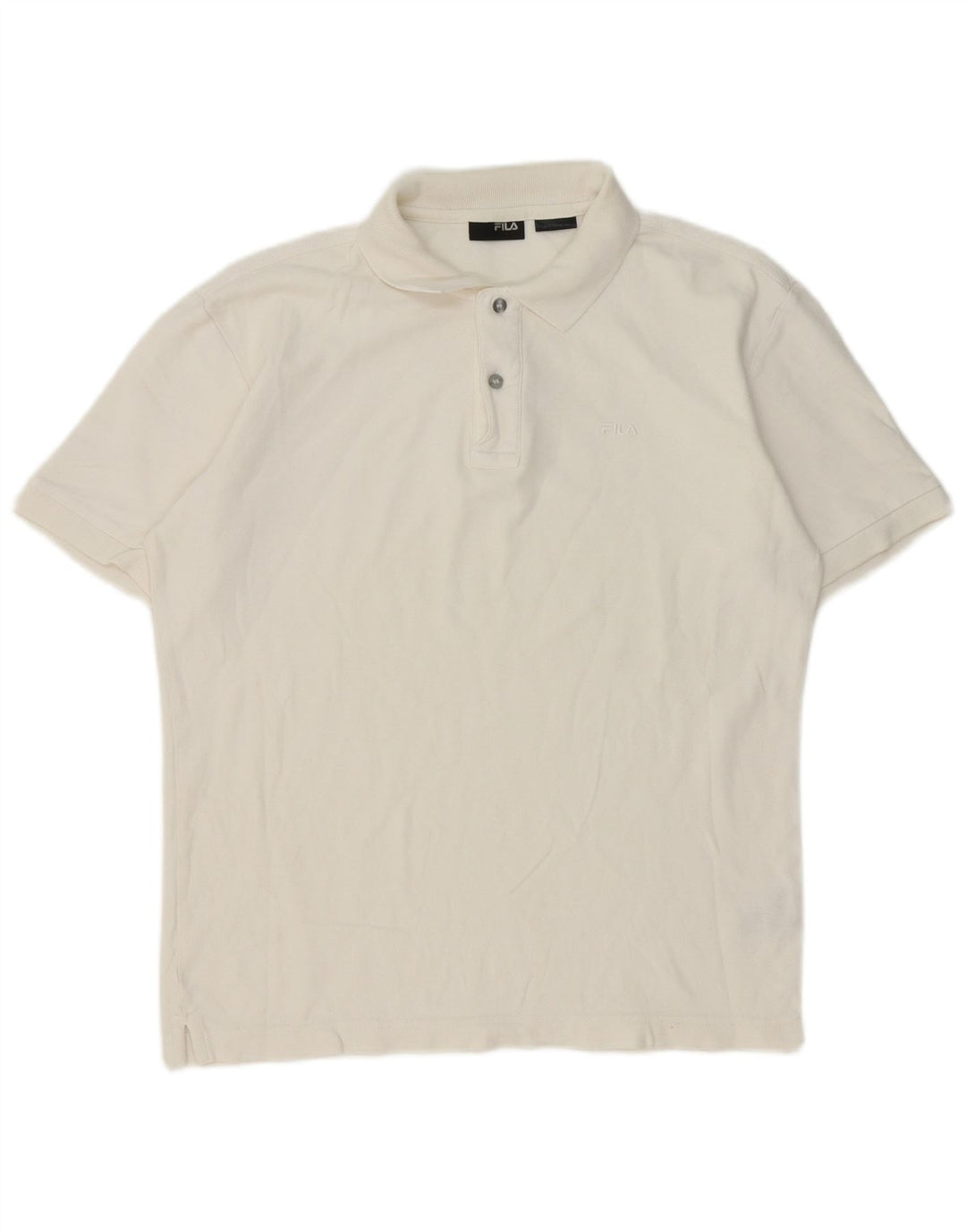 Camisa polo masculina Fila médio algodão branco