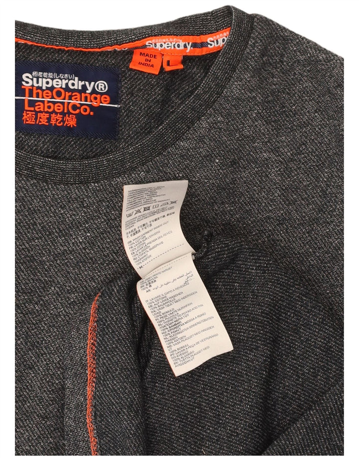 Camiseta masculina SUPERDRY grande algodão cinza