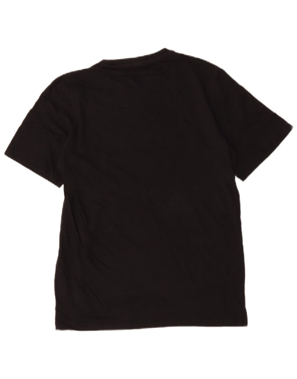 Camiseta gráfica masculina Jack & Jones, top pequeno de algodão preto
