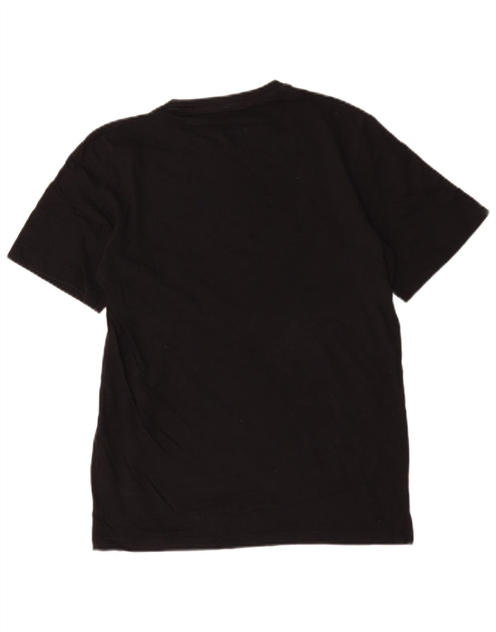 Camiseta gráfica masculina Jack & Jones, top pequeno de algodão preto