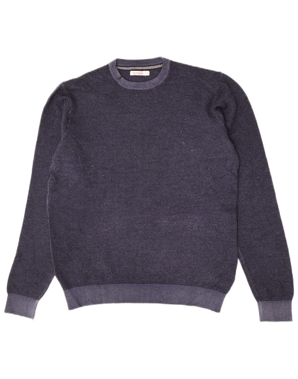 Suéter masculino Sun68 com gola redonda, lã azul marinho médio