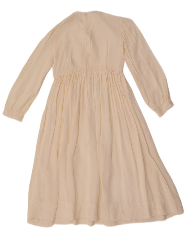 Vestido feminino vintage manga 3/4 linha A UK 2 2XS branco