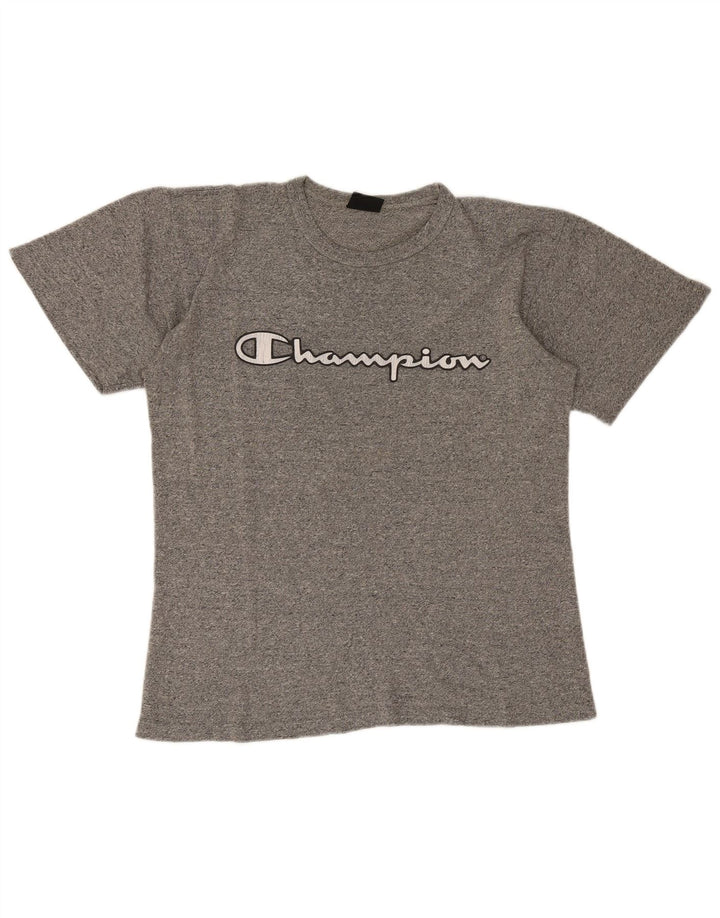 Camiseta masculina estampada Champion grande cinza manchado