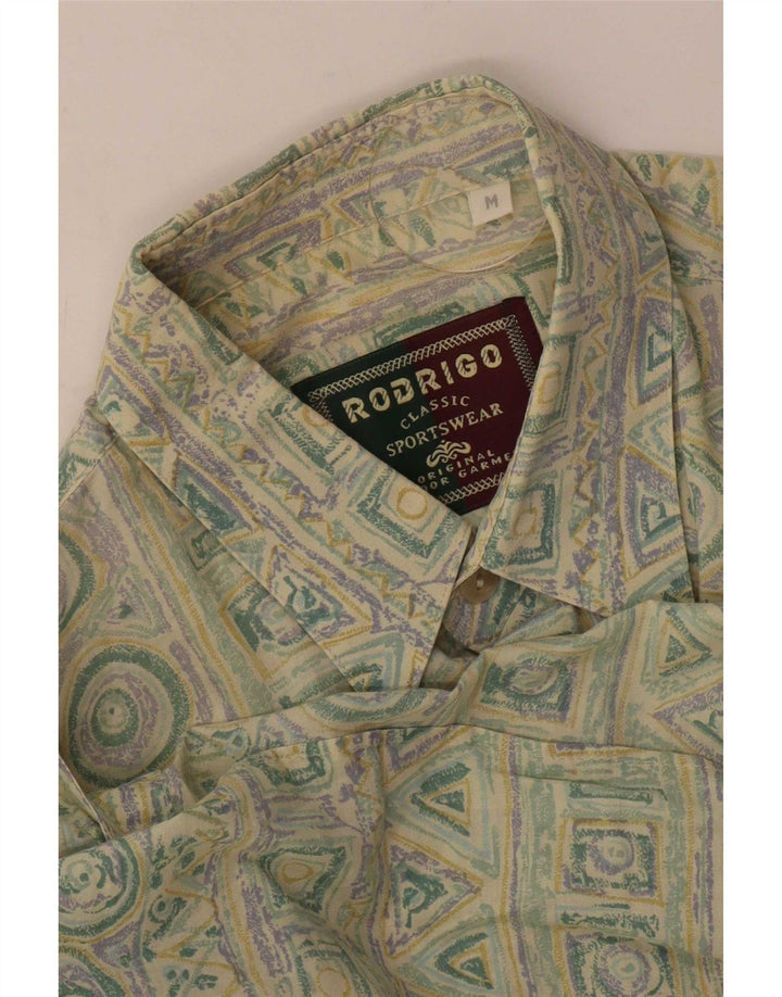 Camisa Masculina Manga Curta Rodrigo Verde Médio Geométrica