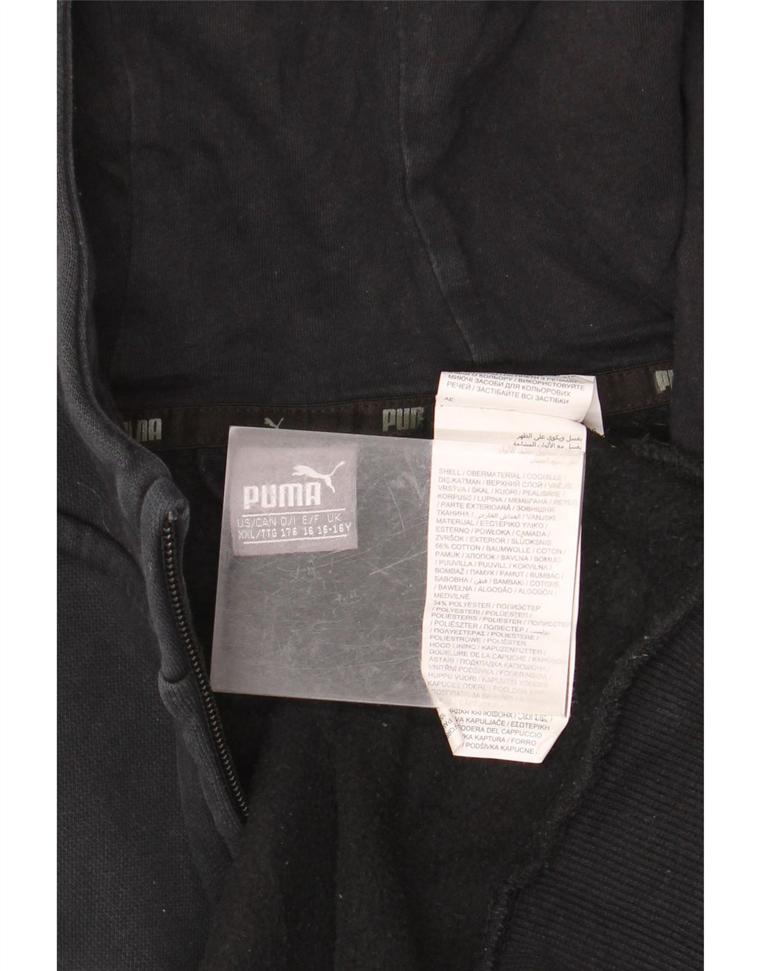 Suéter PUMA Boys Graphic Zip com capuz 15-16 anos algodão preto