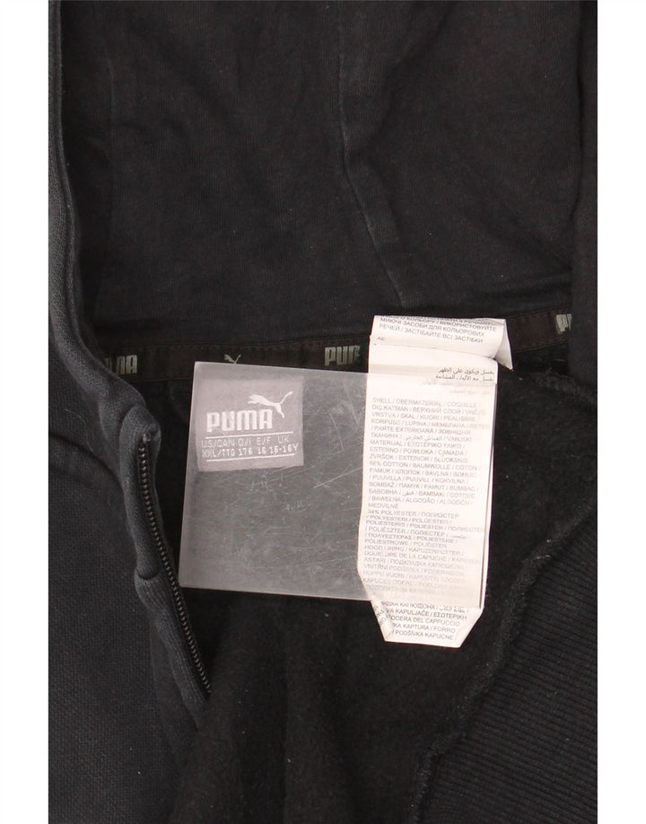 Suéter PUMA Boys Graphic Zip com capuz 15-16 anos algodão preto