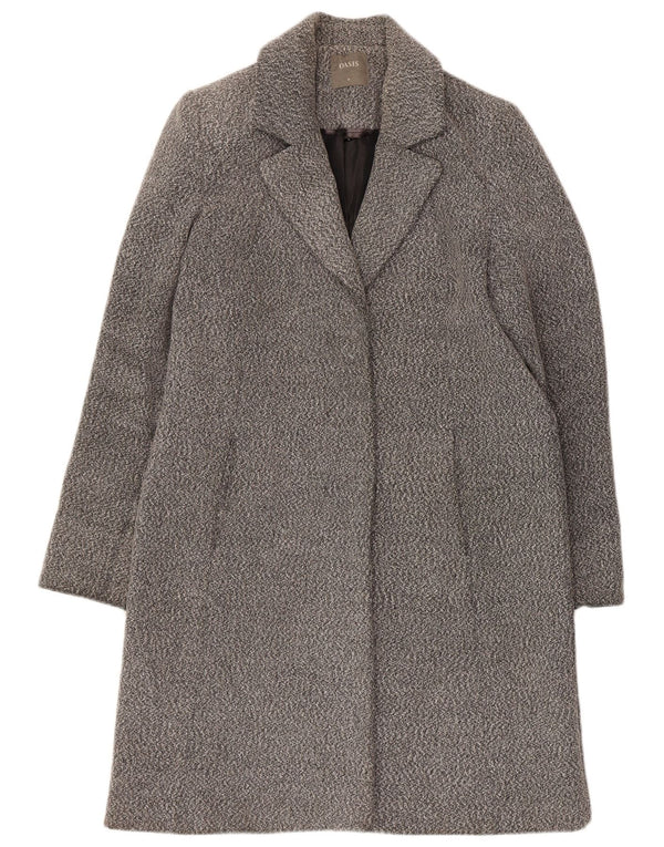 Sobretudo feminino Oasis Regular Fit UK 14 Poliéster manchado cinza médio