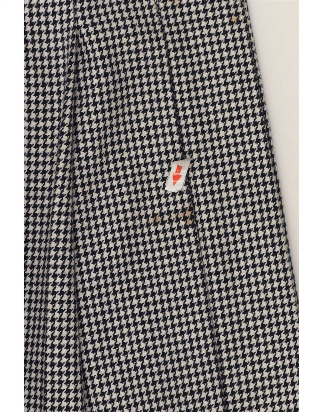 Saia plissada feminina vintage média W28 preta Houndstooth