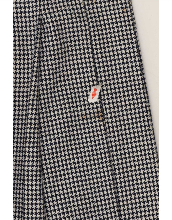 Saia plissada feminina vintage média W28 preta Houndstooth