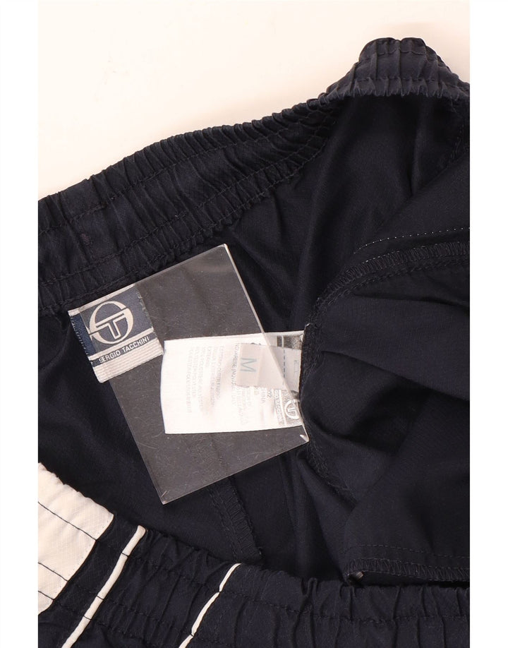 Sergio Tacchini Mens Sport Shorts Médio Azul Marinho Colorblock Poliéster