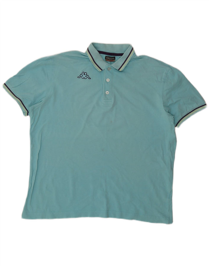 Camisa polo masculina KAPPA XL listrada turquesa