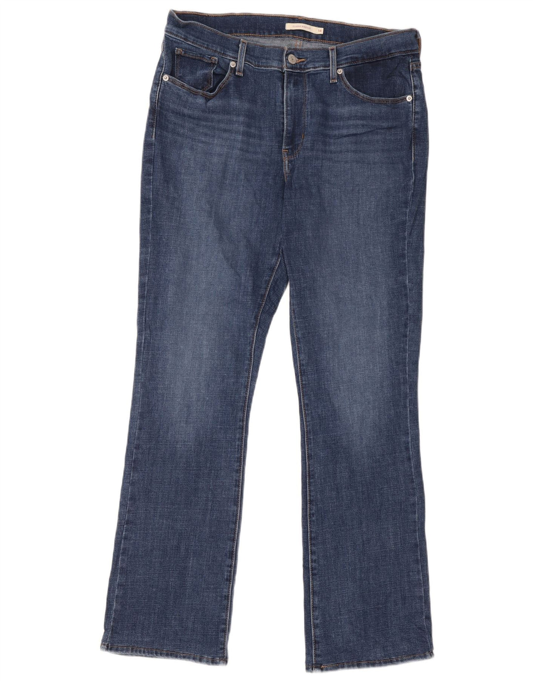 Jeans feminino Levi's Classic Fit Bootcut tamanho 14 grande W32 L34 azul algodão