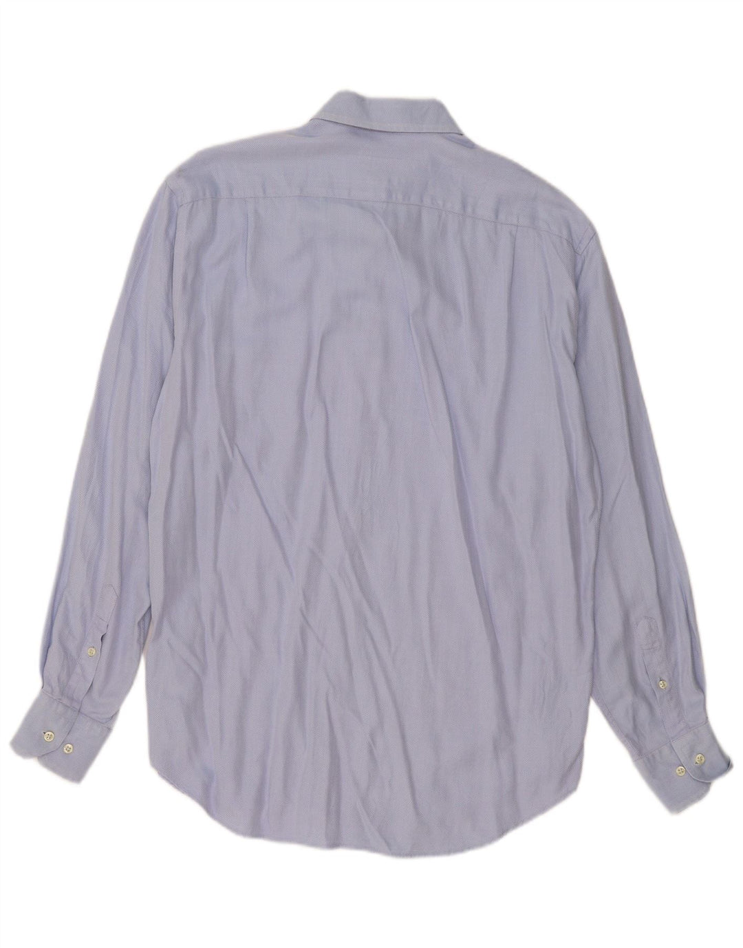 Camisa masculina Massimo Dutti tamanho 42 16 1/2 grande algodão espinha de peixe azul