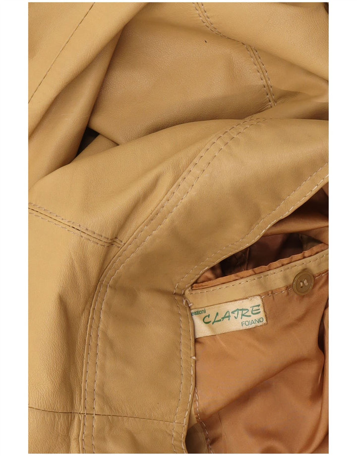 Jaqueta bomber feminina vintage UK 10 pequena bege