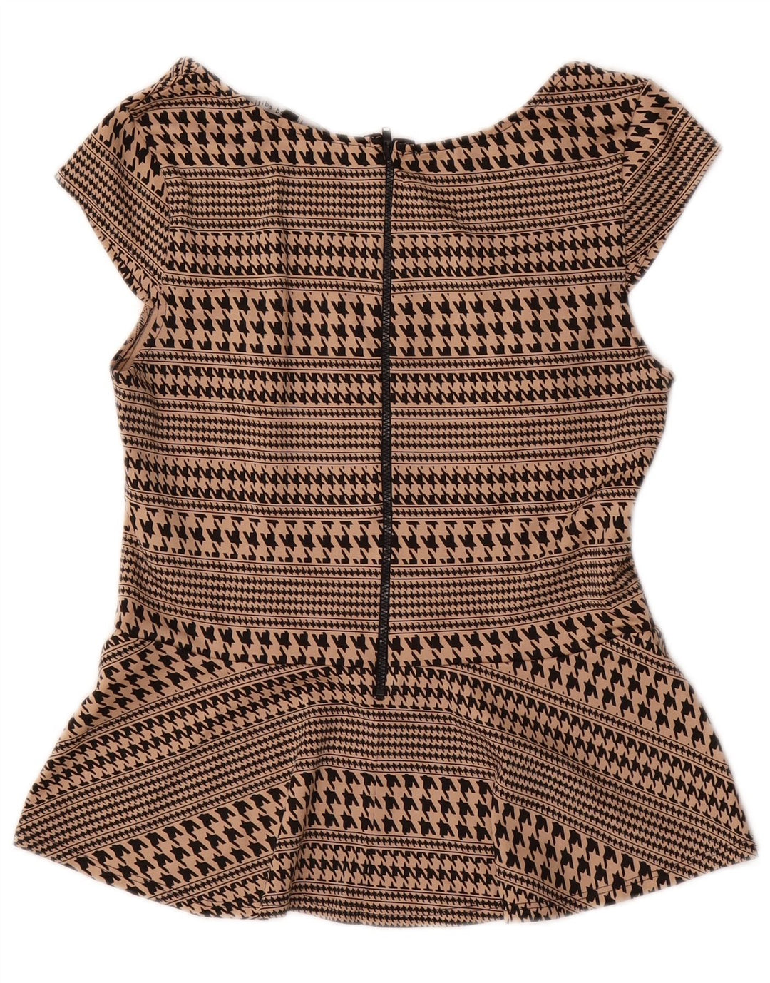 Blusa feminina Oasis UK 12 Houndstooth bege médio