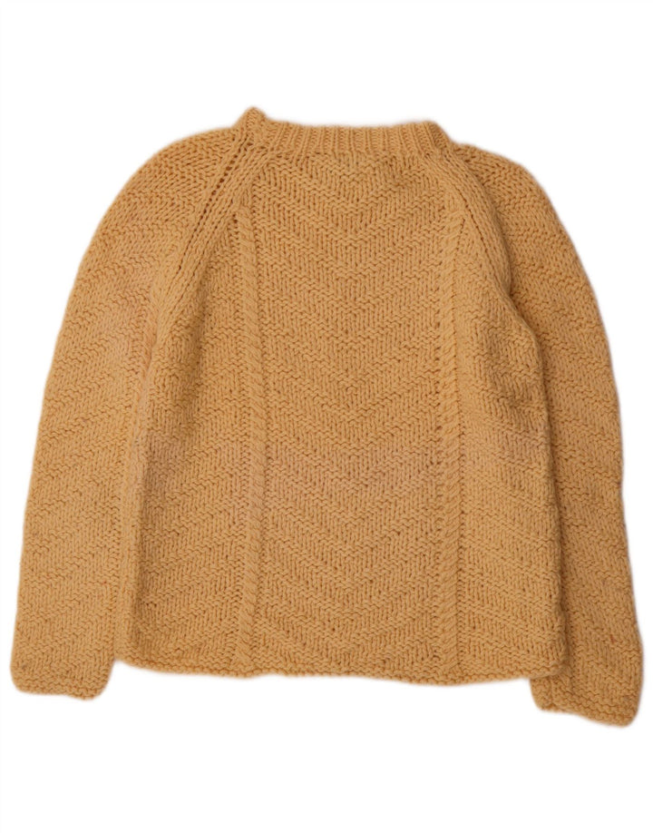Suéter feminino vintage com gola redonda IT 42/44 lã bege médio