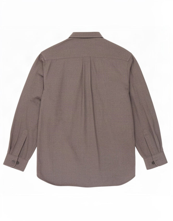 Camisa masculina de flanela L.L.Bean algodão cinza médio