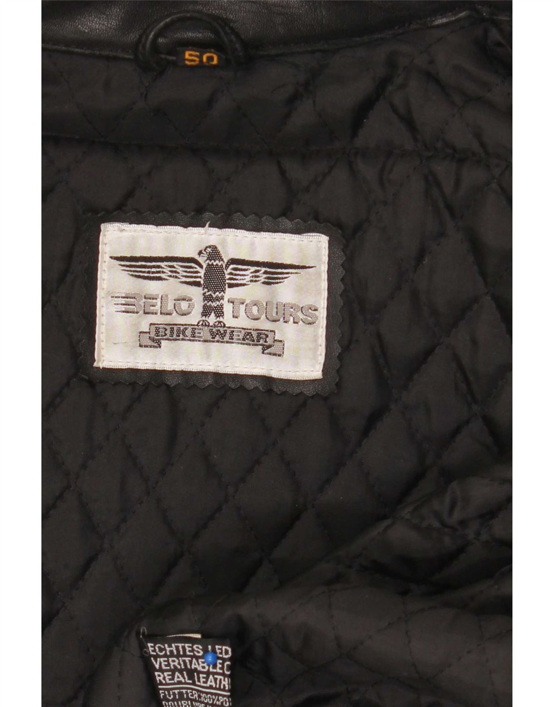 Belo Tours Jaqueta masculina de couro Racer EU 50 grande preta