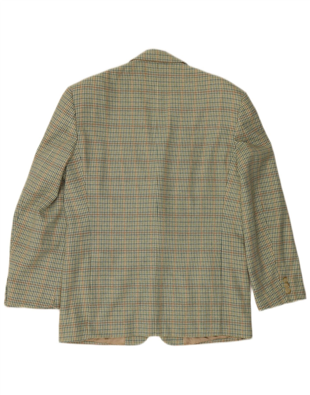 Jaqueta blazer masculina Lebole com 2 botões IT 50 grande lã houndstooth verde