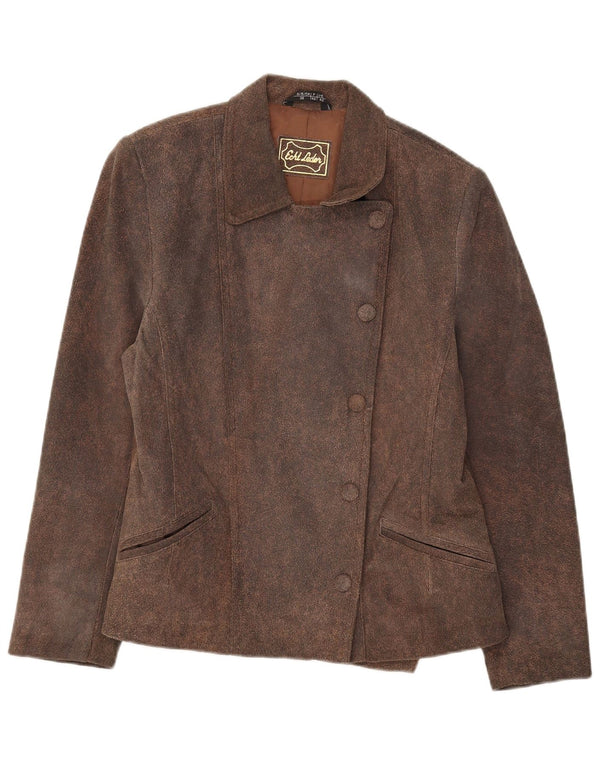 Jaqueta blazer feminina vintage de camurça com 5 botões IT 42 marrom médio