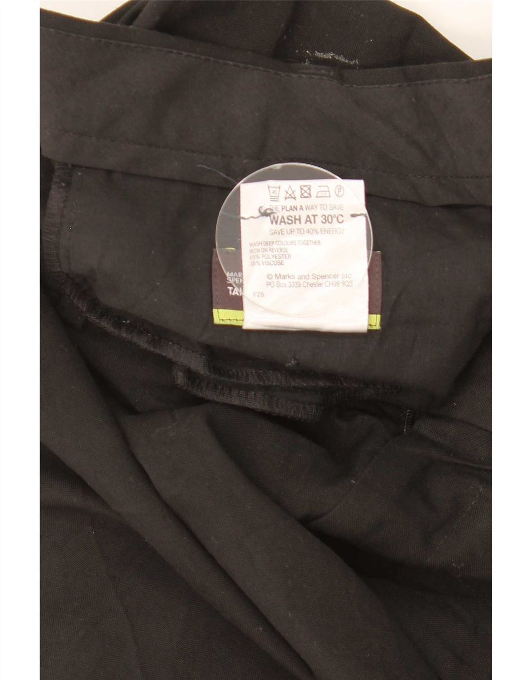 Calça masculina de terno reto sob medida Marks & Spencer W40 L31 preta