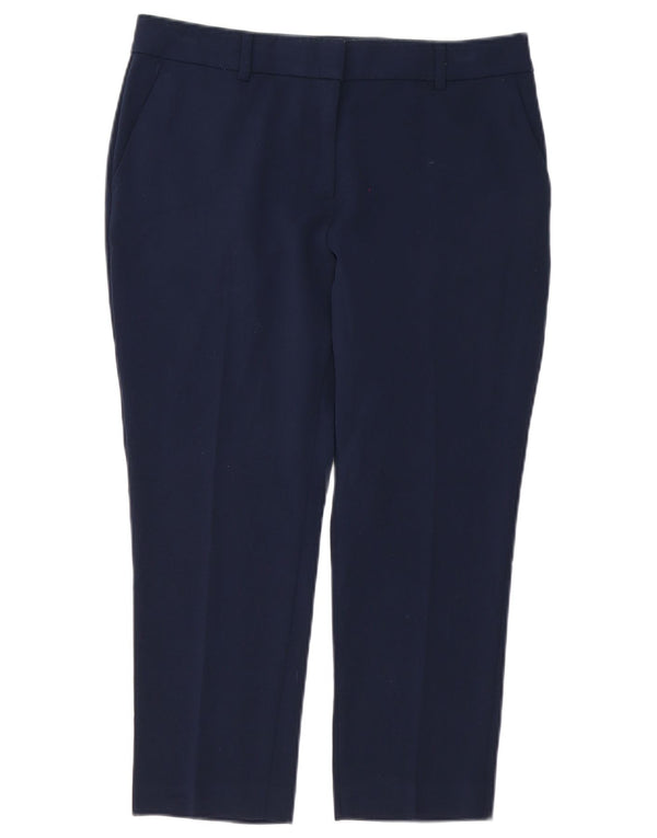 Calça feminina cortada de cintura alta Marks & Spencer Reino Unido 12 médio W26 L24 Nav