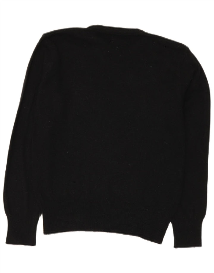 Suéter feminino Benetton com gola redonda IT 50 XL lã preta