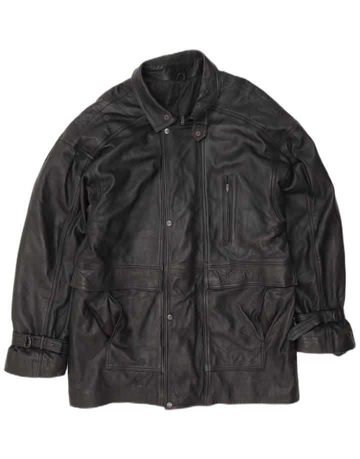 Jaqueta de couro masculina vintage UK 38 média preta