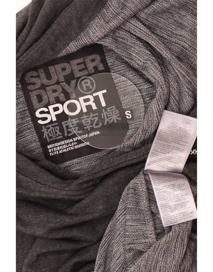 Suéter com capuz sem mangas Superdry masculino pequeno poliéster cinza