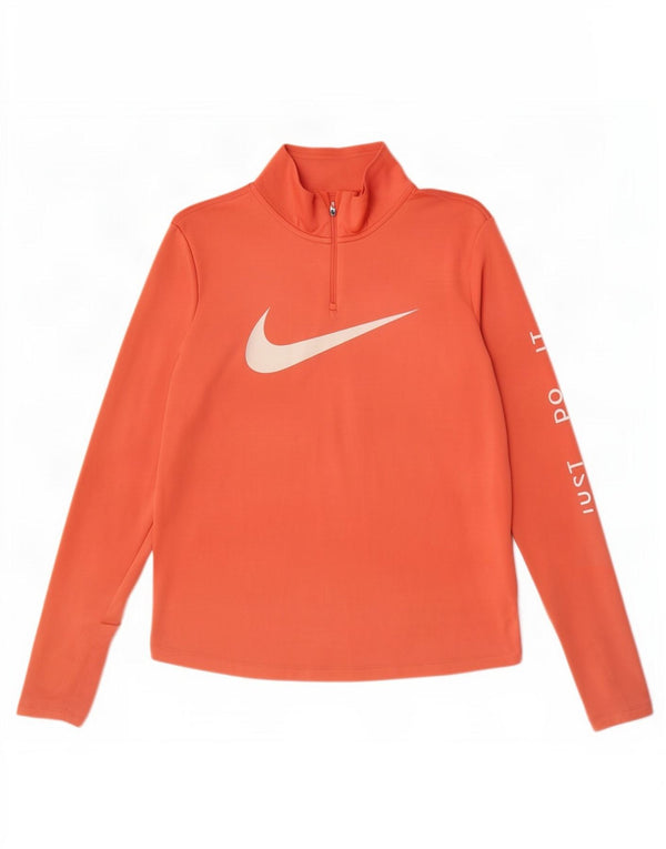 Nike Womens Dri Fit Graphic Pullover Treino Top UK 16 Grande Rosa