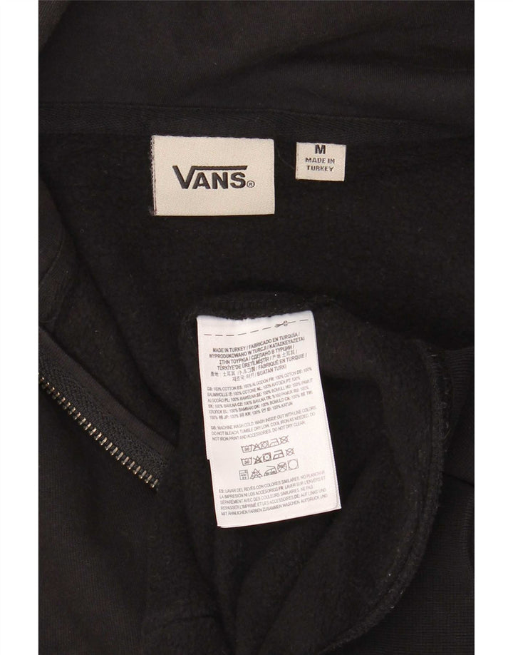 Suéter masculino Vans com capuz e zíper médio preto algodão