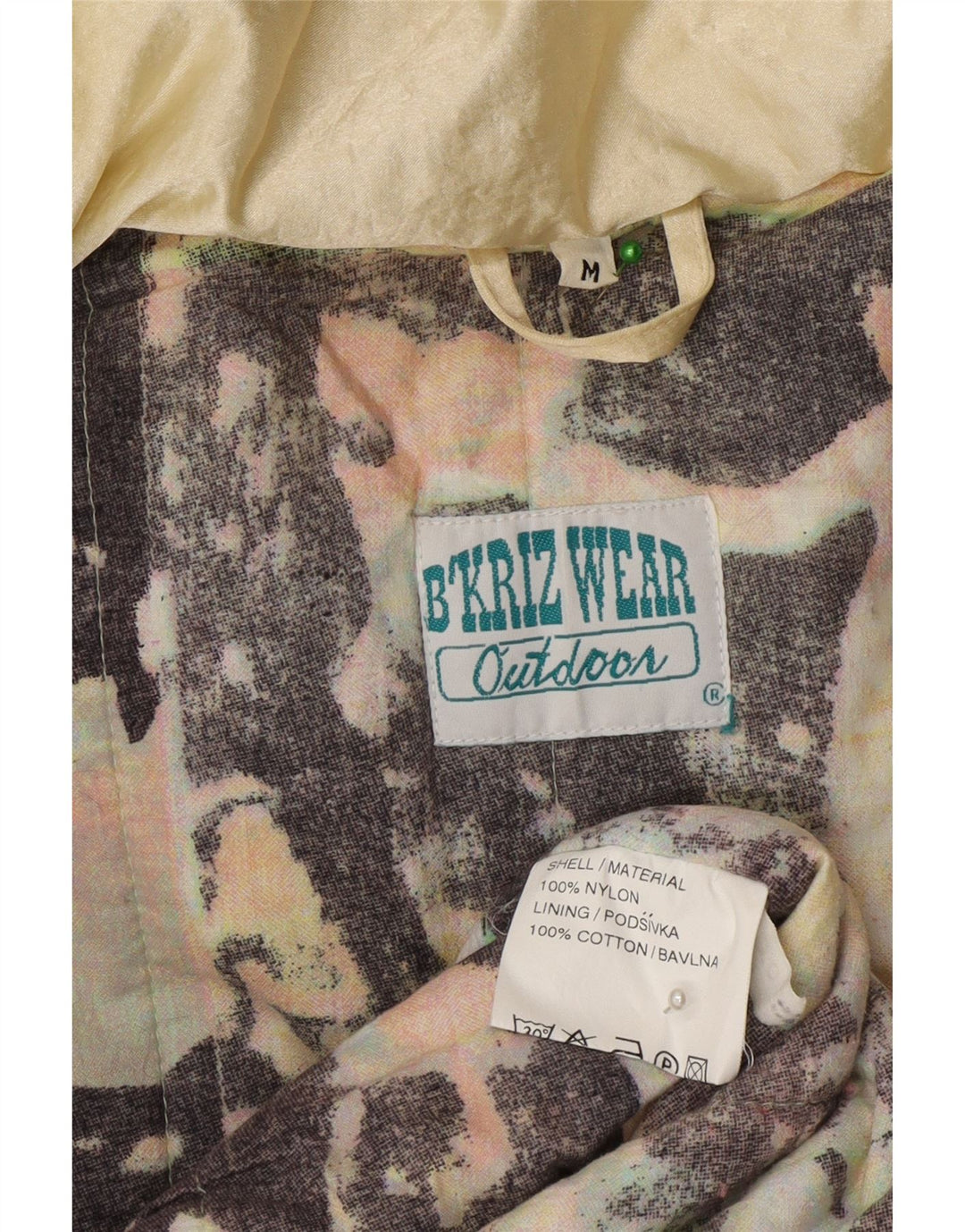 Casaco corta-vento feminino vintage com capuz e grandes dimensões UK 14 Nylon amarelo médio