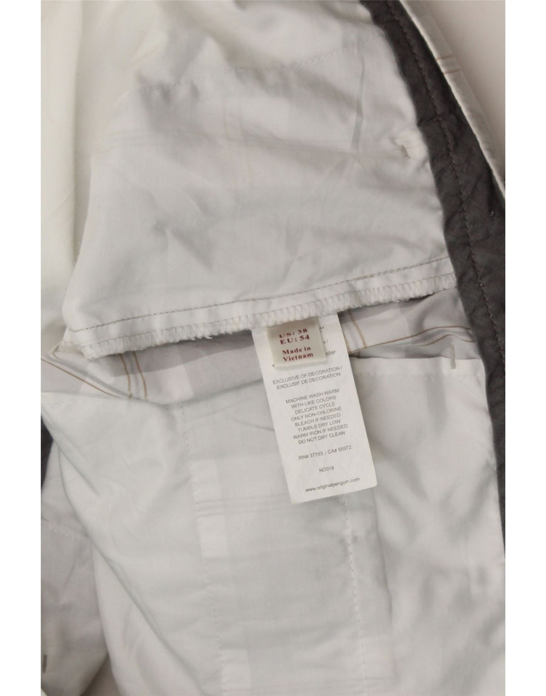 PENGUIN Mens Chino Shorts W38 XL Grey Check Cotton Vintage Penguin and Second-Hand Penguin from Messina Hembry 