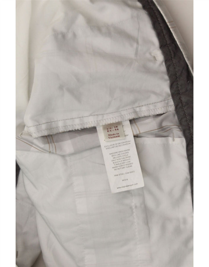 PENGUIN Mens Chino Shorts W38 XL Grey Check Cotton Vintage Penguin and Second-Hand Penguin from Messina Hembry 