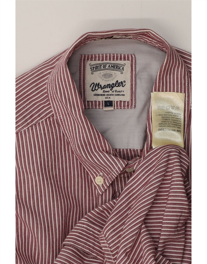 Camisa masculina WRANGLER grande algodão listrado vermelho