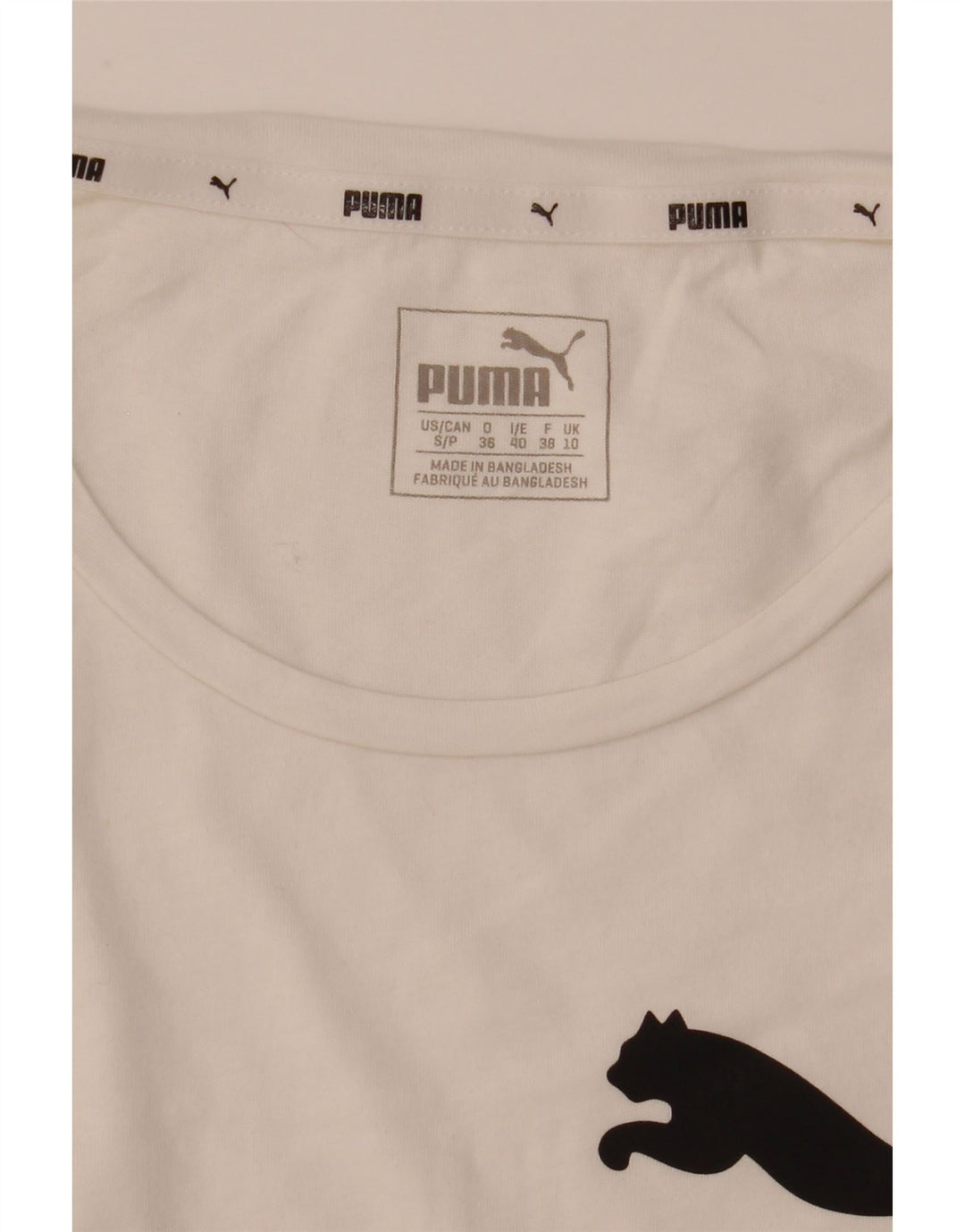 Puma Camiseta Feminina Graphic Top UK 10 Pequena Branca