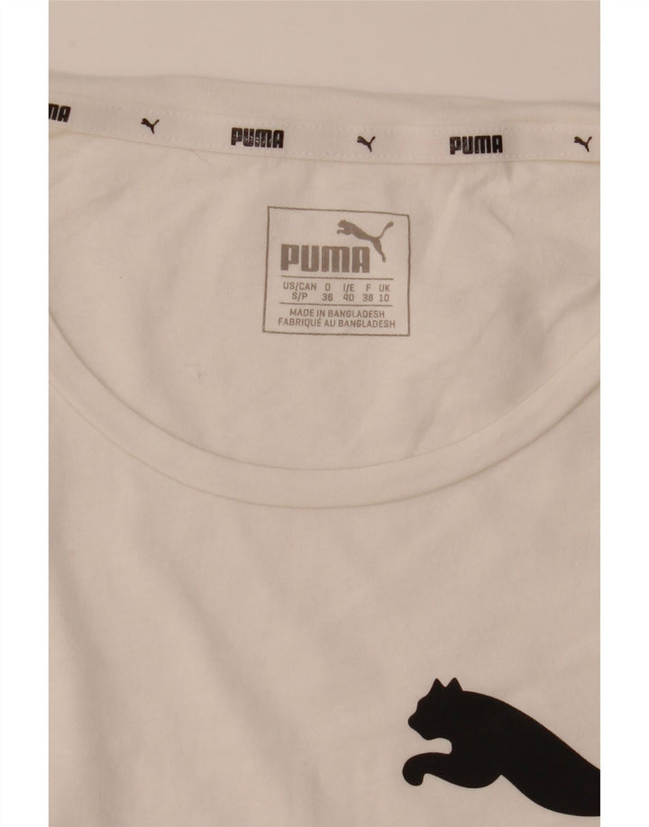 Puma Camiseta Feminina Graphic Top UK 10 Pequena Branca