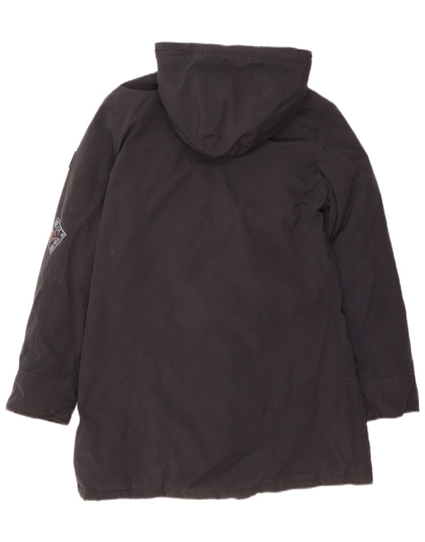Casaco acolchoado com capuz feminino Best Company UK 14 médio azul marinho nylon