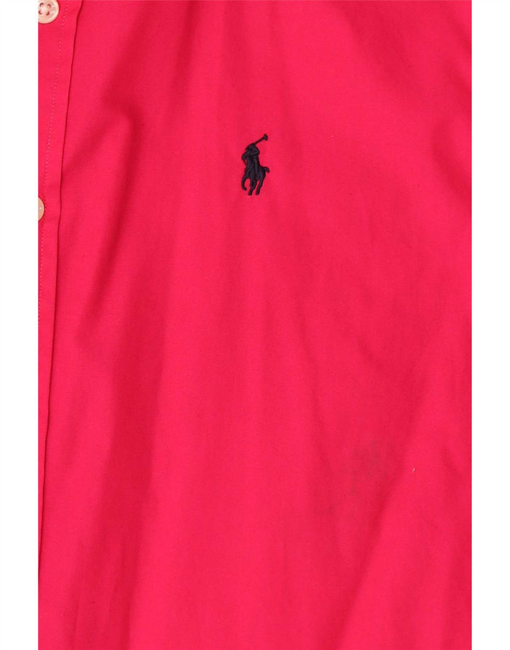 Camisa feminina Ralph Lauren Reino Unido 14 algodão vermelho médio