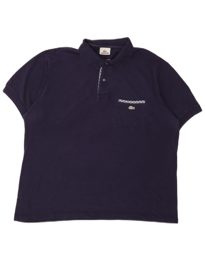 Camisa polo masculina Lacoste tamanho 5 grande azul marinho