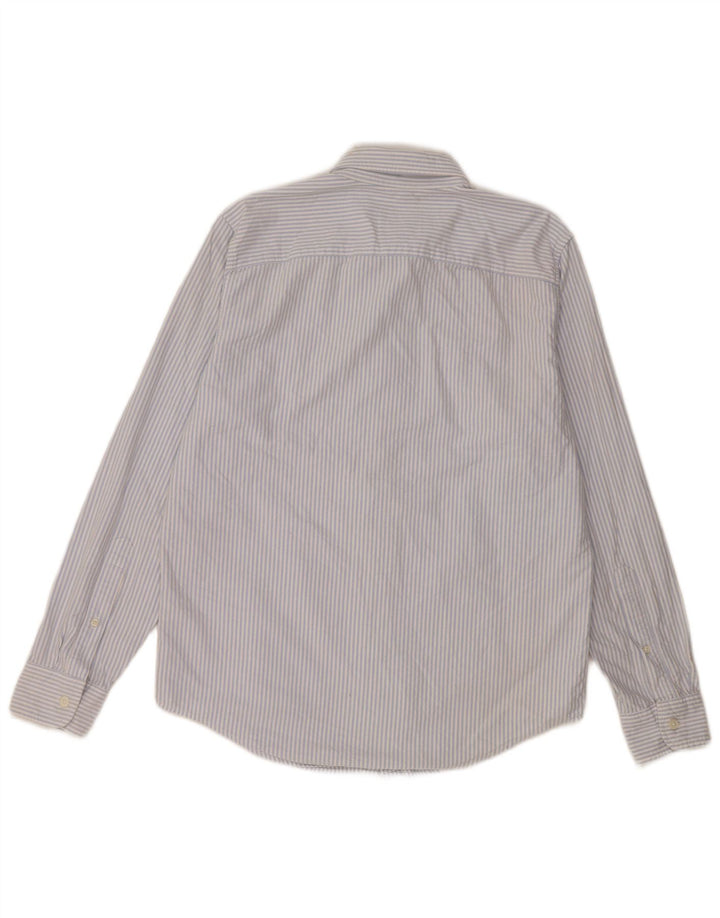 Camisa masculina Abercrombie & Fitch de algodão listrado azul médio