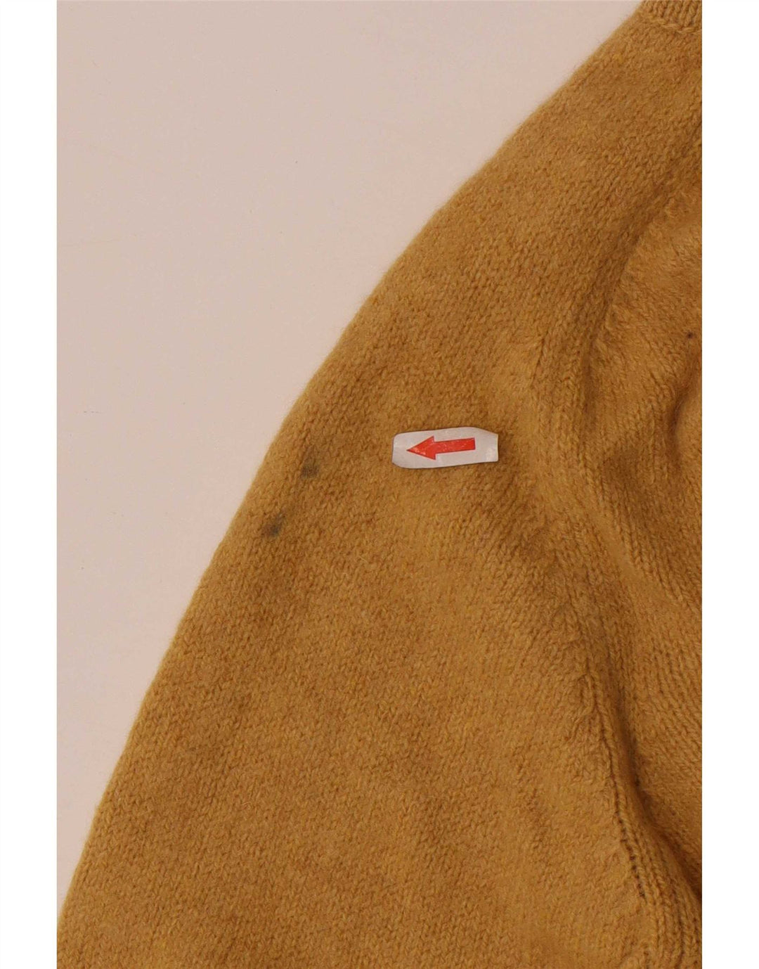 Zara Suéter masculino com gola redonda XL lã amarela