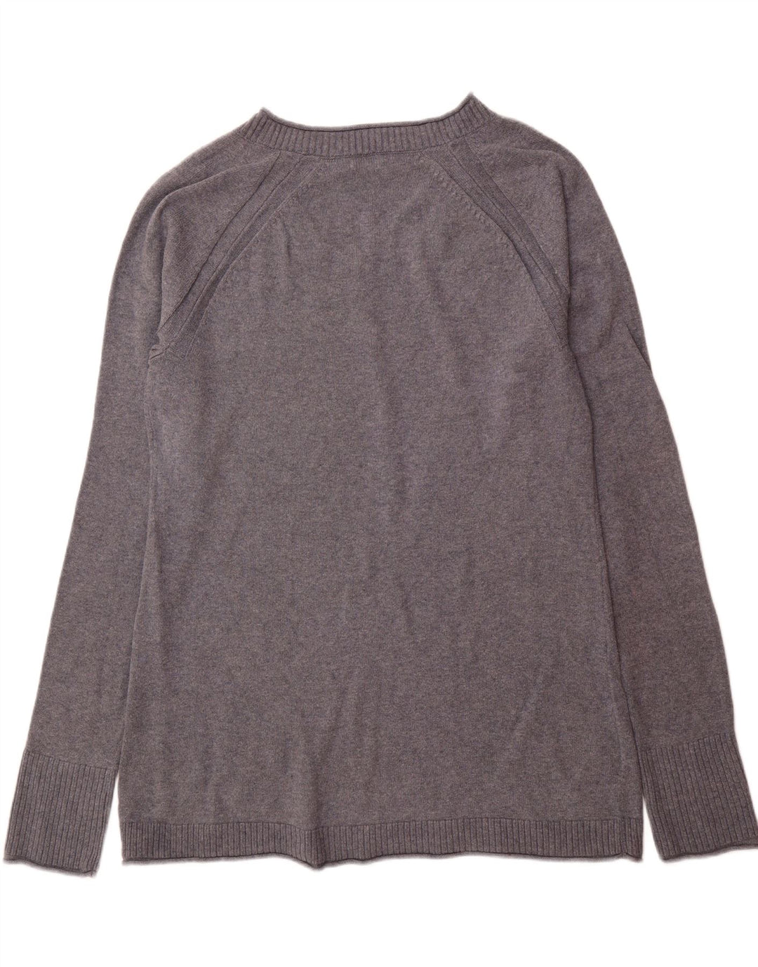 EDDIE BAUER Suéter feminino com decote em V Reino Unido 16 grande algodão cinza