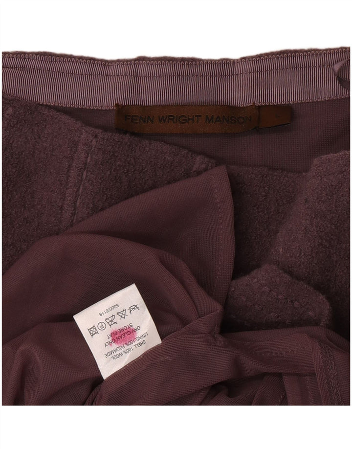 Fenn Wright Manson saia evasê feminina grande W30 lã roxa