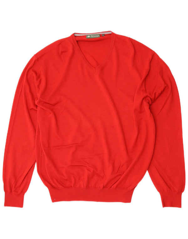 Suéter masculino Baileys com decote em V 2XL vermelho lã nova