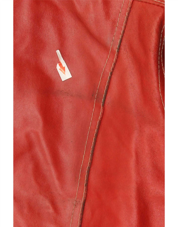 Jaqueta de couro masculina Planet IT 54 2XL vermelha