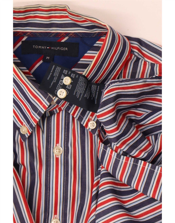 Camisa masculina Tommy Hilfiger média listrada multicolorida de algodão